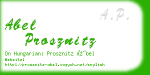 abel prosznitz business card